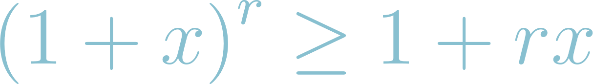 Calculate Bernoulli Inequality by formula uses an online calculator
