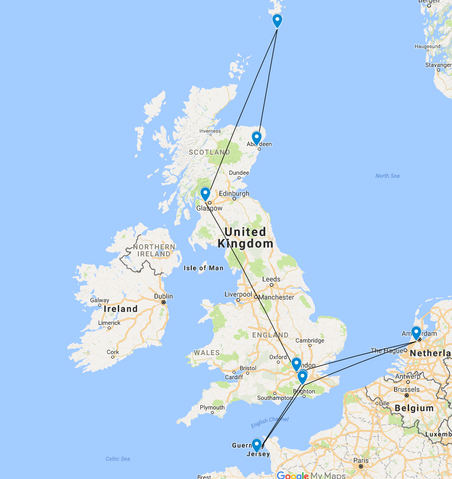Man takes seven flights from Gatwick to Aberdeen so he can collect