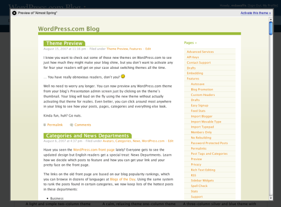 Theme Preview – WordPress.com News