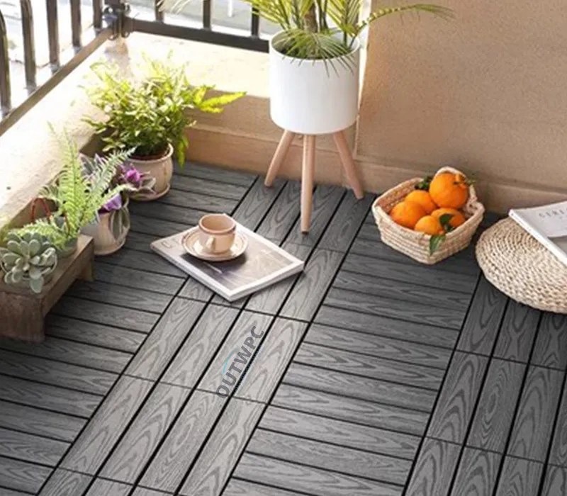 Grey Decking Tiles Composite Clippable Deck Tile OUTWPC