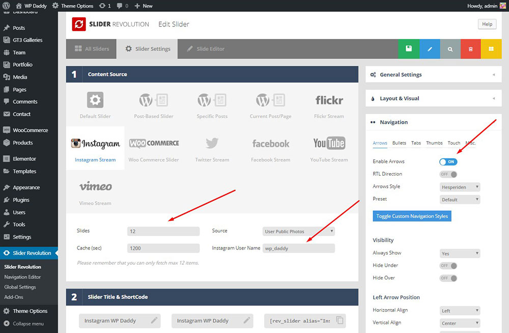 How to Create Instagram Stream with Slider Revolution WP Daddy