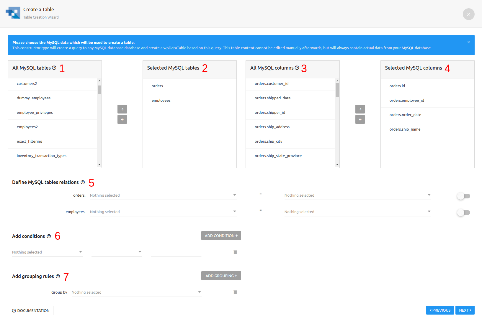 Create a MySQLquerybased table by querying a database wpDataTables Tables and Charts