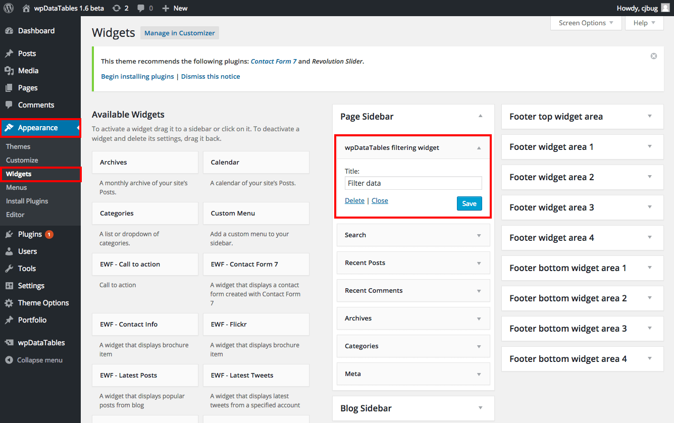 Advanced filtering wpDataTables Tables and Charts WordPress Plugin