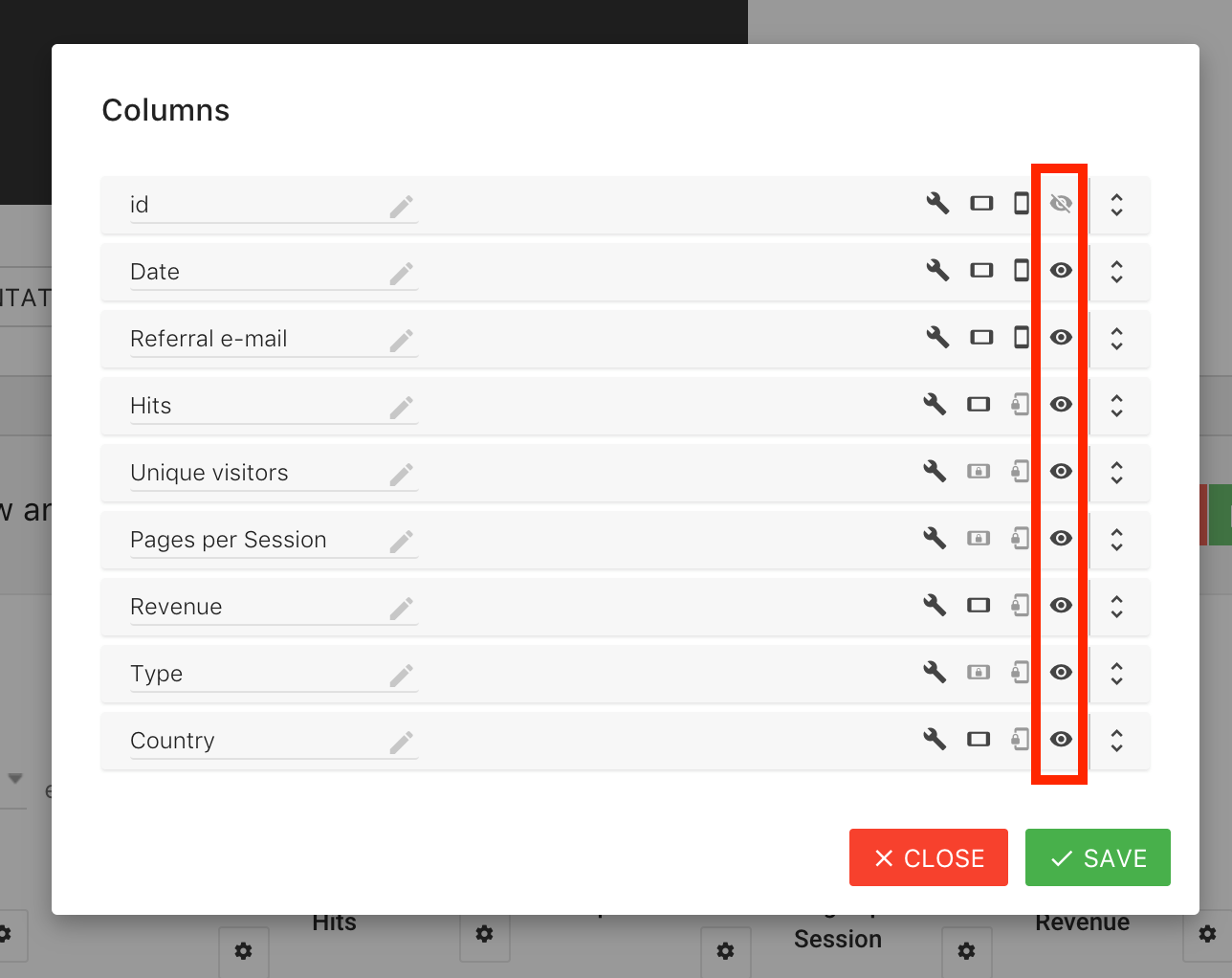 How to show and hide columns in WordPress Tables with wpDataTables plugin