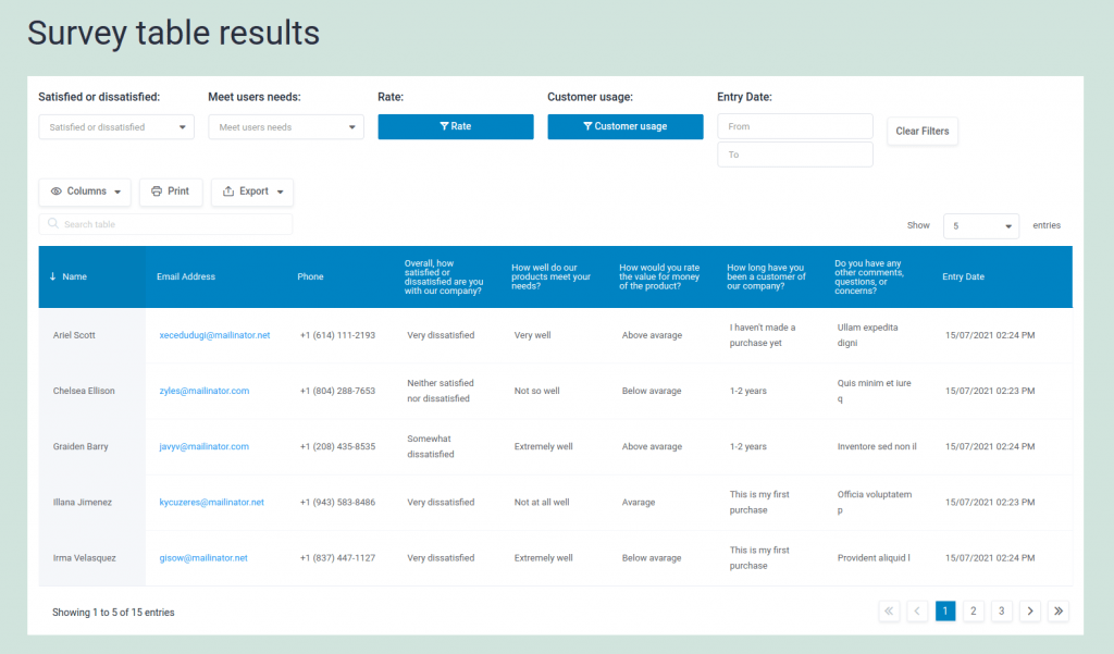 How to create a survey table with wpDataTables and Forminator