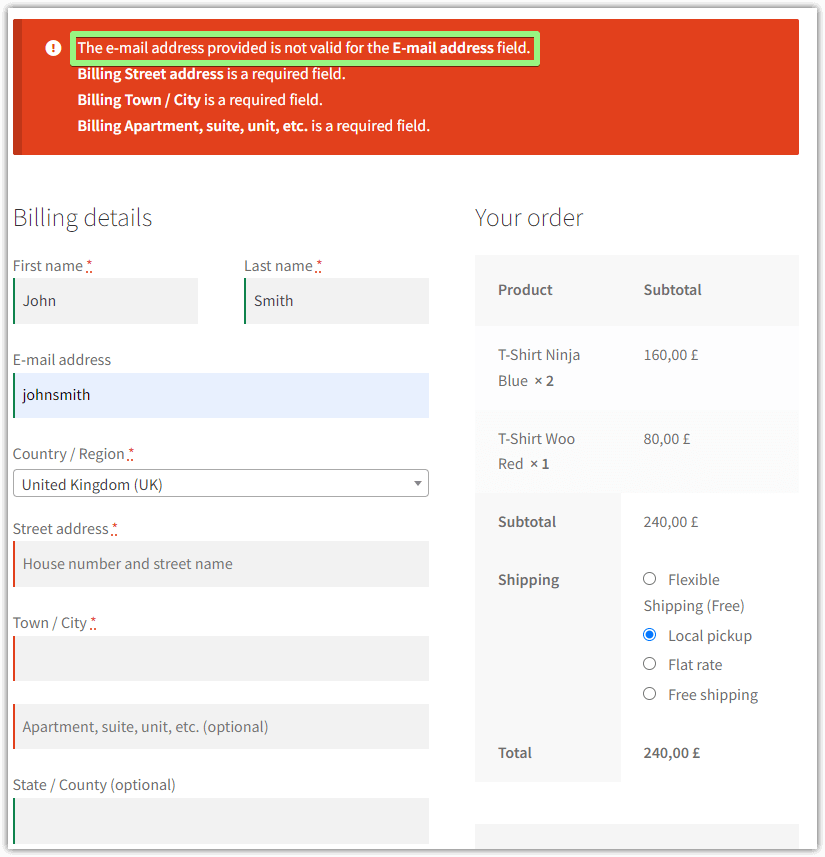 Flexible Checkout Fields & Checkout errors FAQ