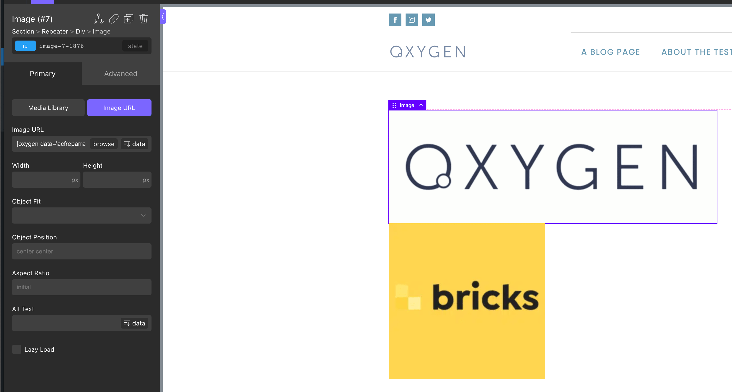 Alt texts pulled dynamically from ACF Repeater in Oxygen Adding Image