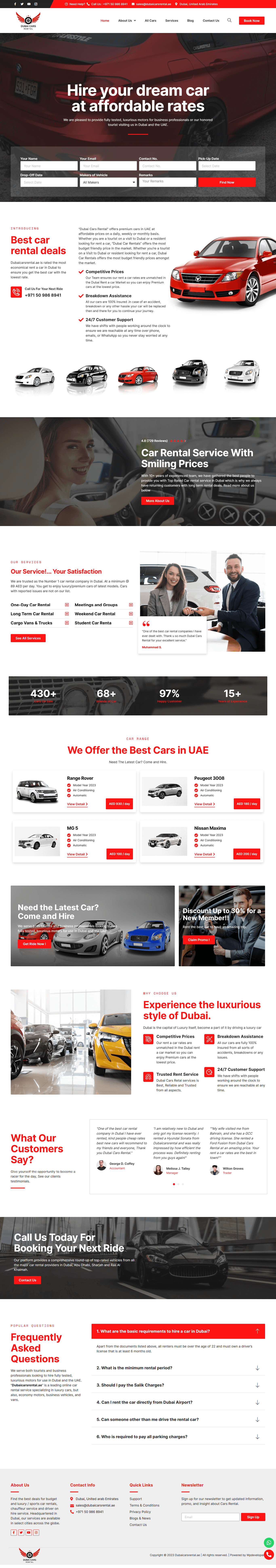 Dubai Cars Rental WPDeveloperr