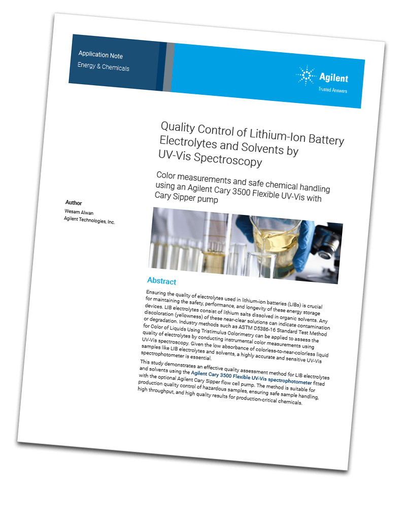 Battery Analysis Using UVVis Spectroscopy