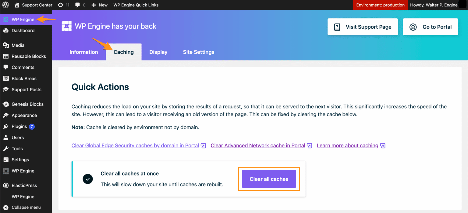Server and Browser Cache - Support Center