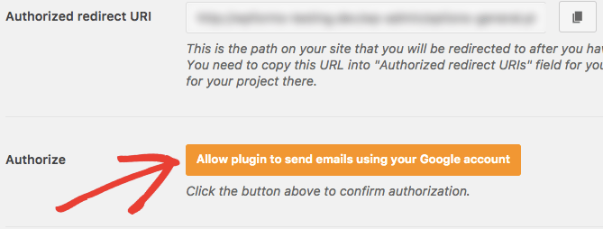 Authorize plugin to send emails with Gmail
