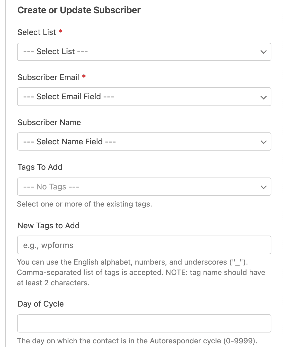 GetResponse Addon WPForms