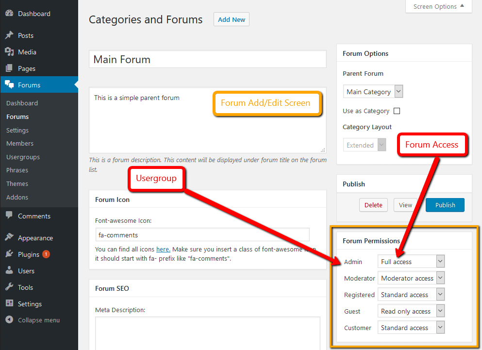 Usergroups and Permissions wpForo WordPress Forum Plugin
