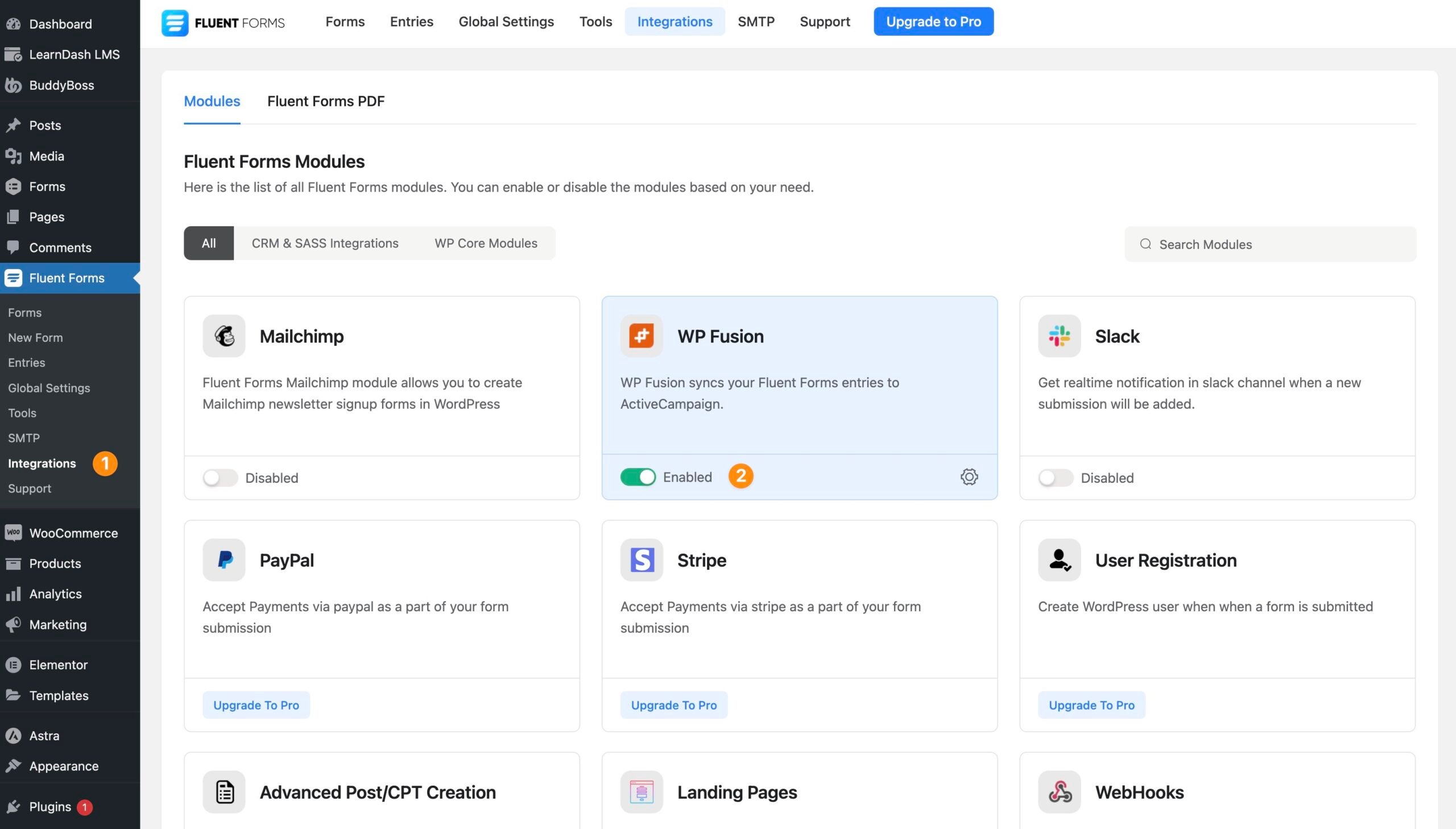 Connect Fluent Forms to your CRM