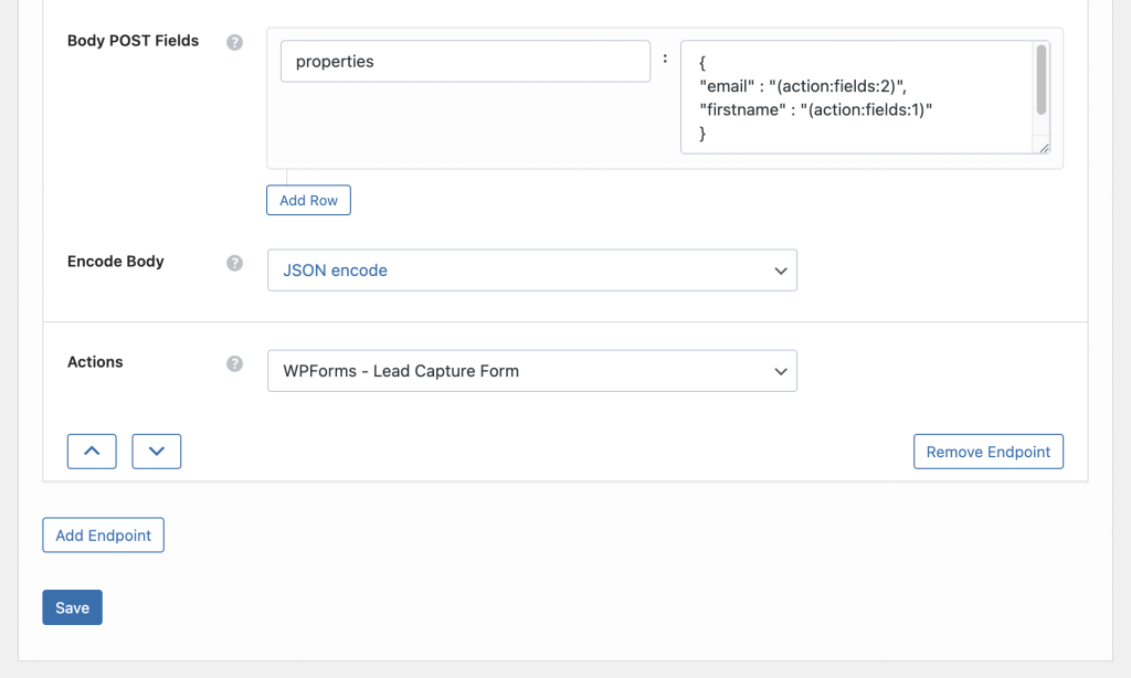 WPForms to API WPGetAPI