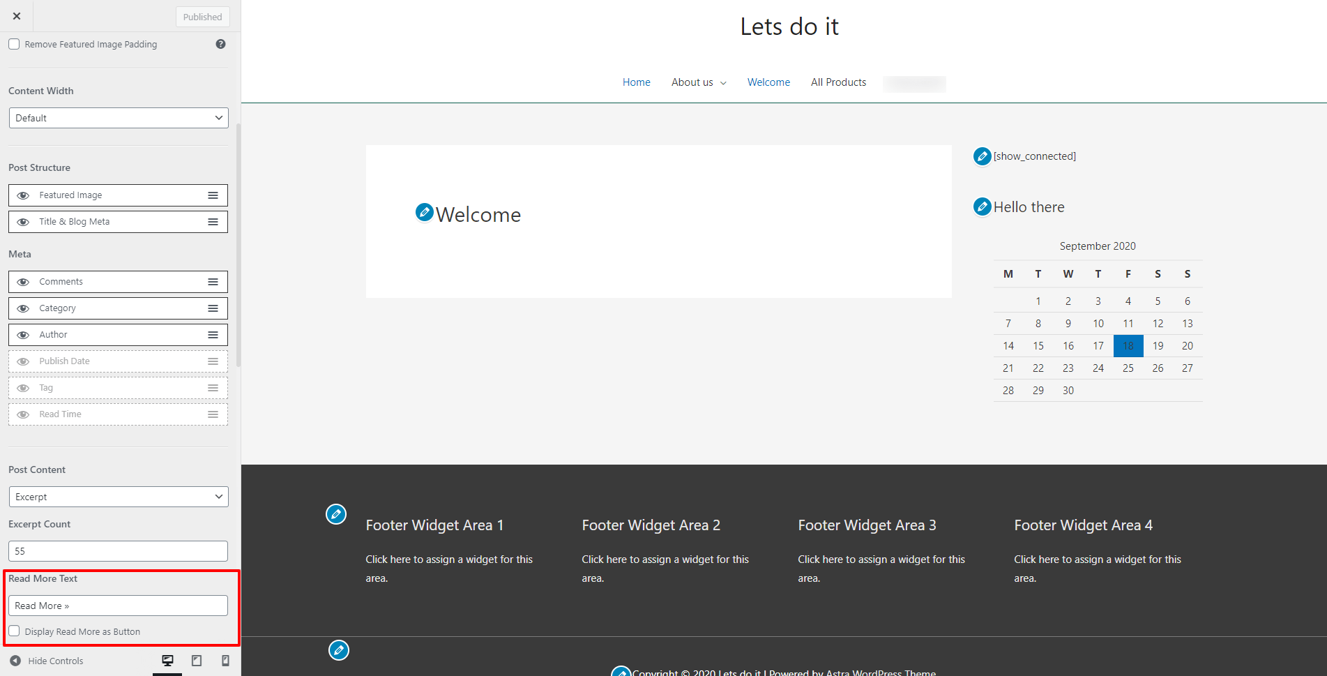 How to customize, force or remove the "Read more" link in the Astra