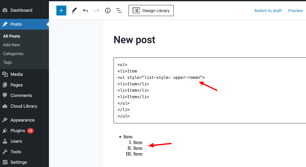 How to Create and Customize Nested Lists in WordPress