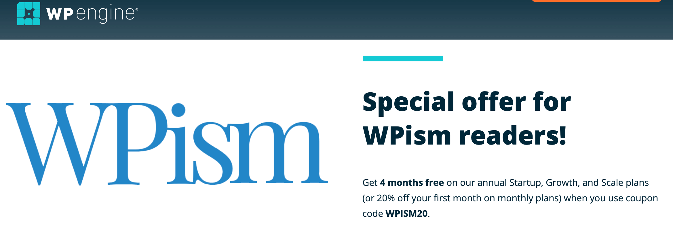 WP Engine Coupon Code 2023 Deal 20 OFF 4 Months Free