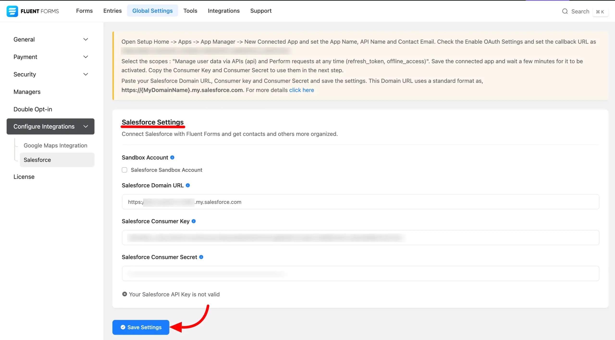Salesforce Integration with Fluent Forms WP Manage Ninja