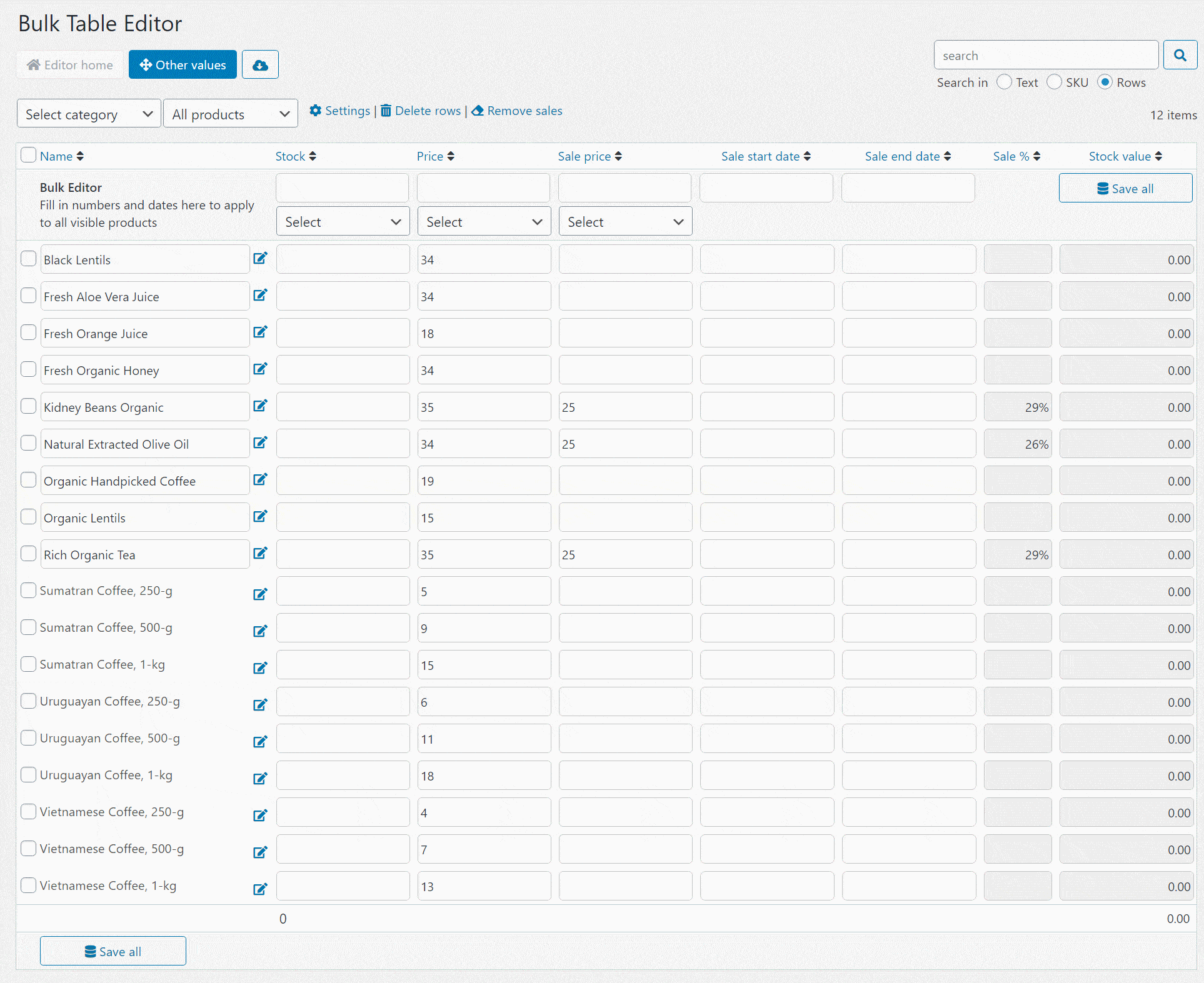 Bulk Table Editor Review Bulk Edit Products