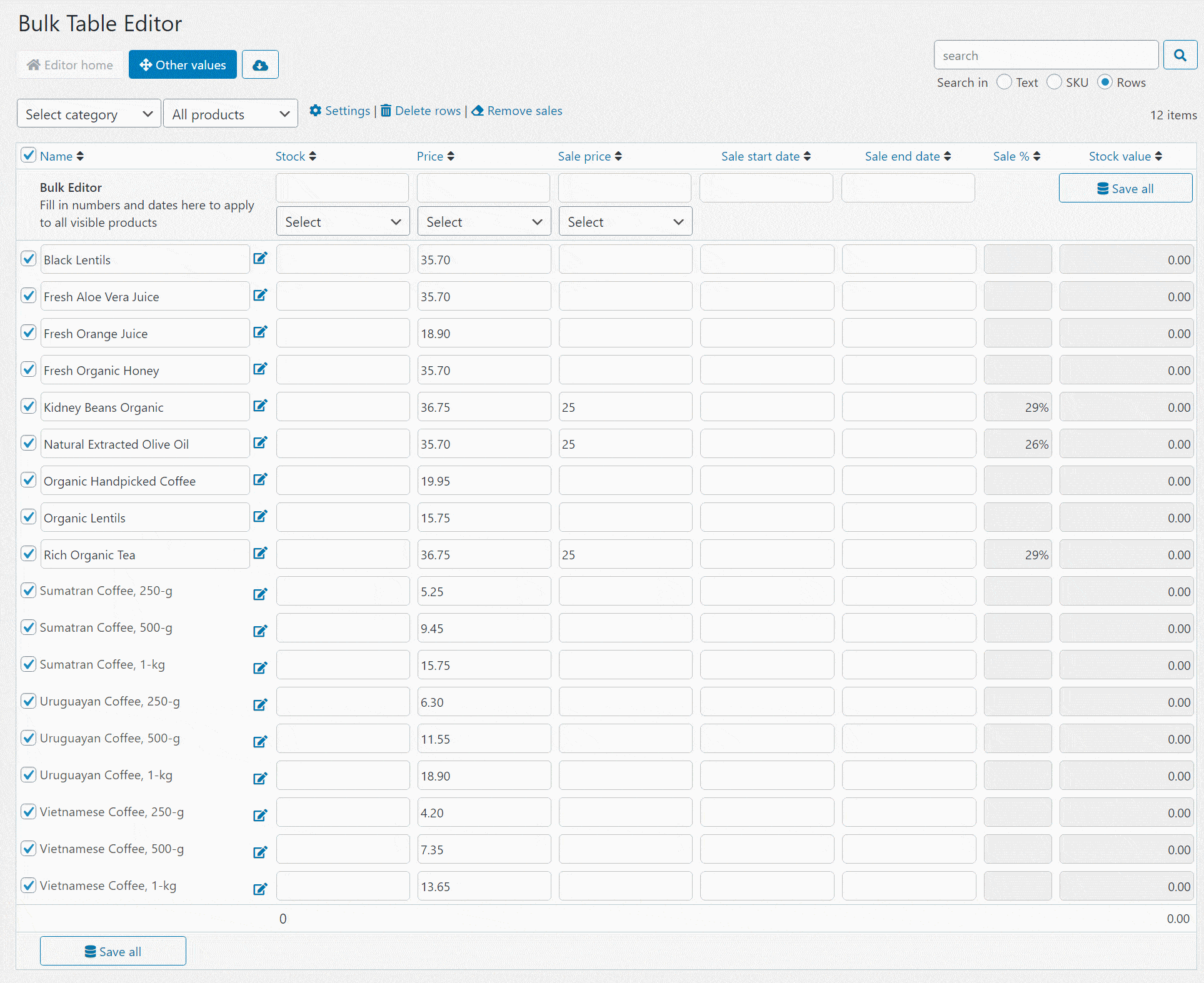 Bulk Table Editor Review Bulk Edit Products