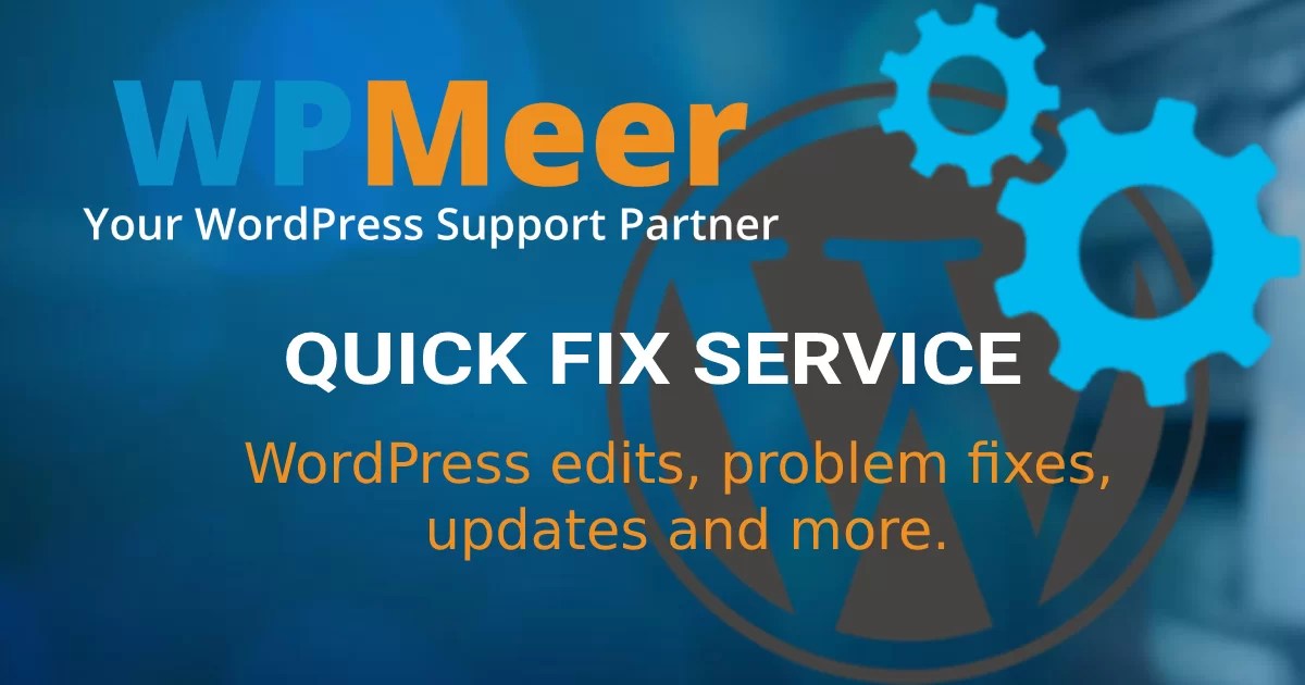 WordPress Quick Fixes WPMeer