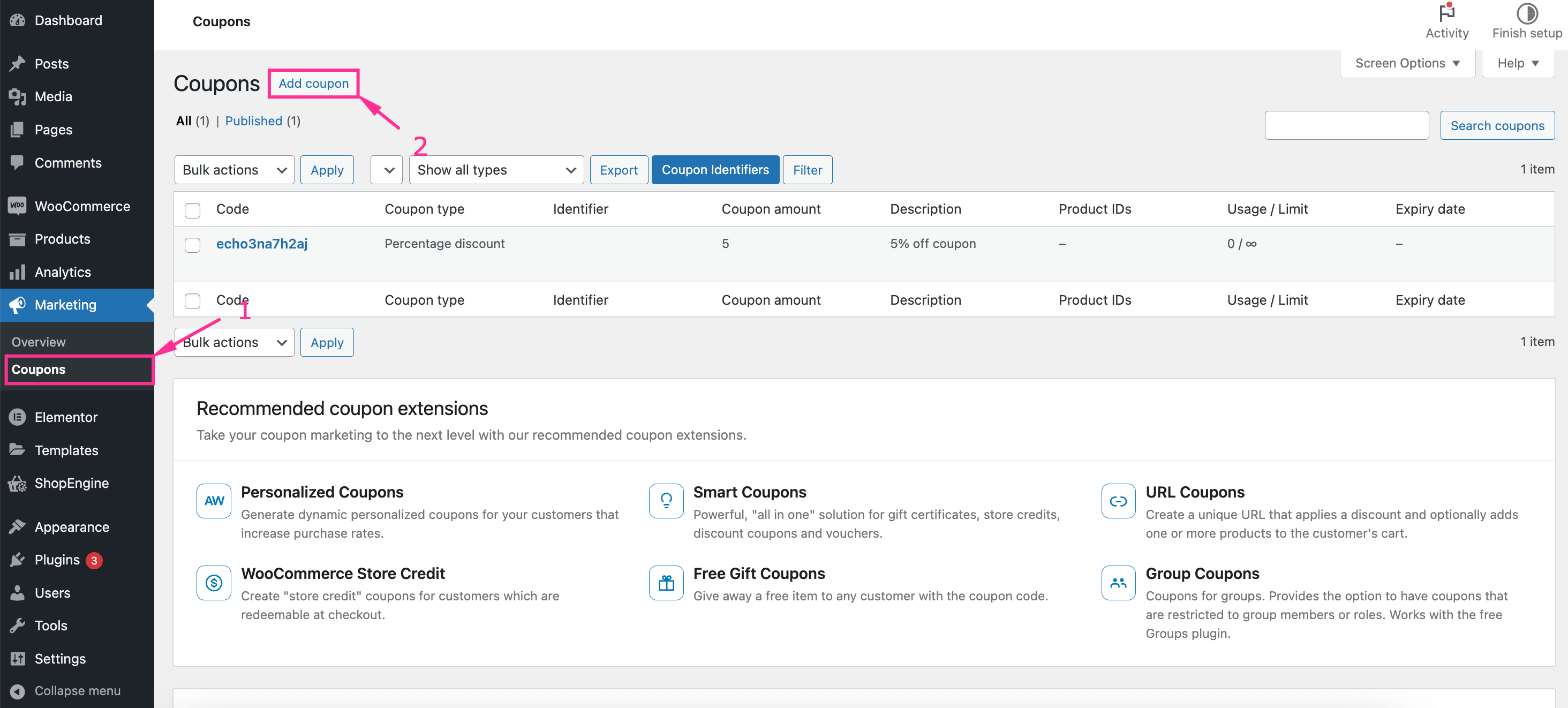 Comment créer un coupon avancé