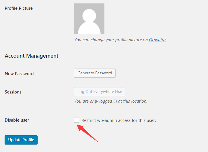Restrict wpadmin Access For Specific User CCDisableUsers WP Missing