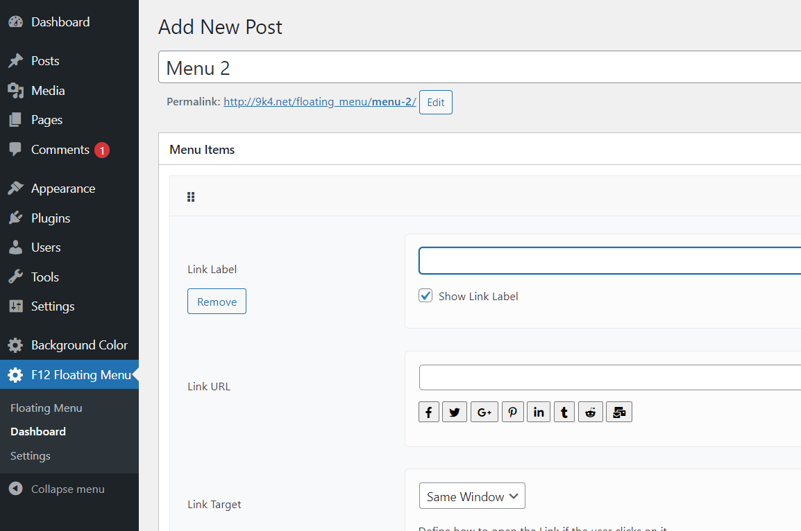 Customizable Floating (Sticky) Menu Plugin For WordPress F12 Floating