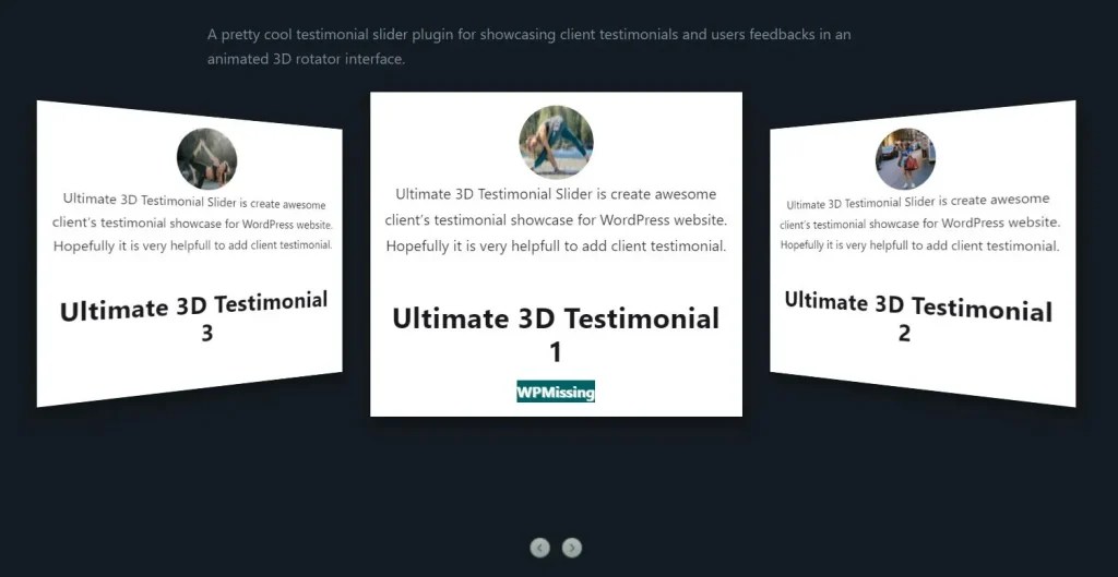 3D Testimonial Slider/Rotator Plugin For WordPress WP Missing