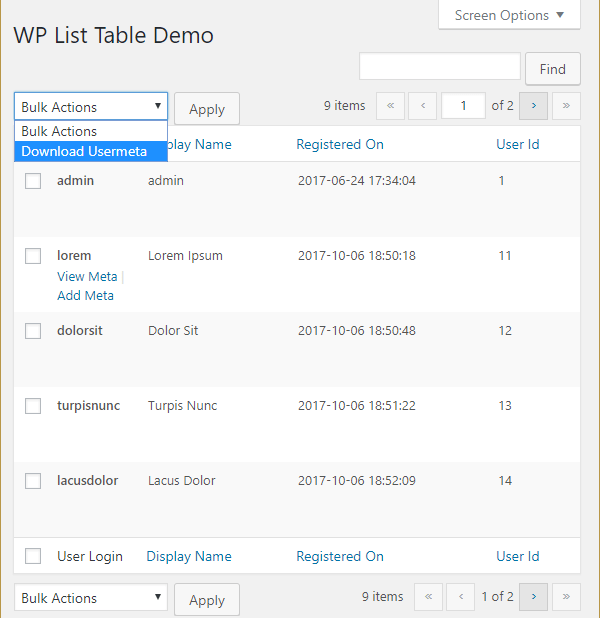Adding WordPress Admin Tables to Plugins with WP_List_Table