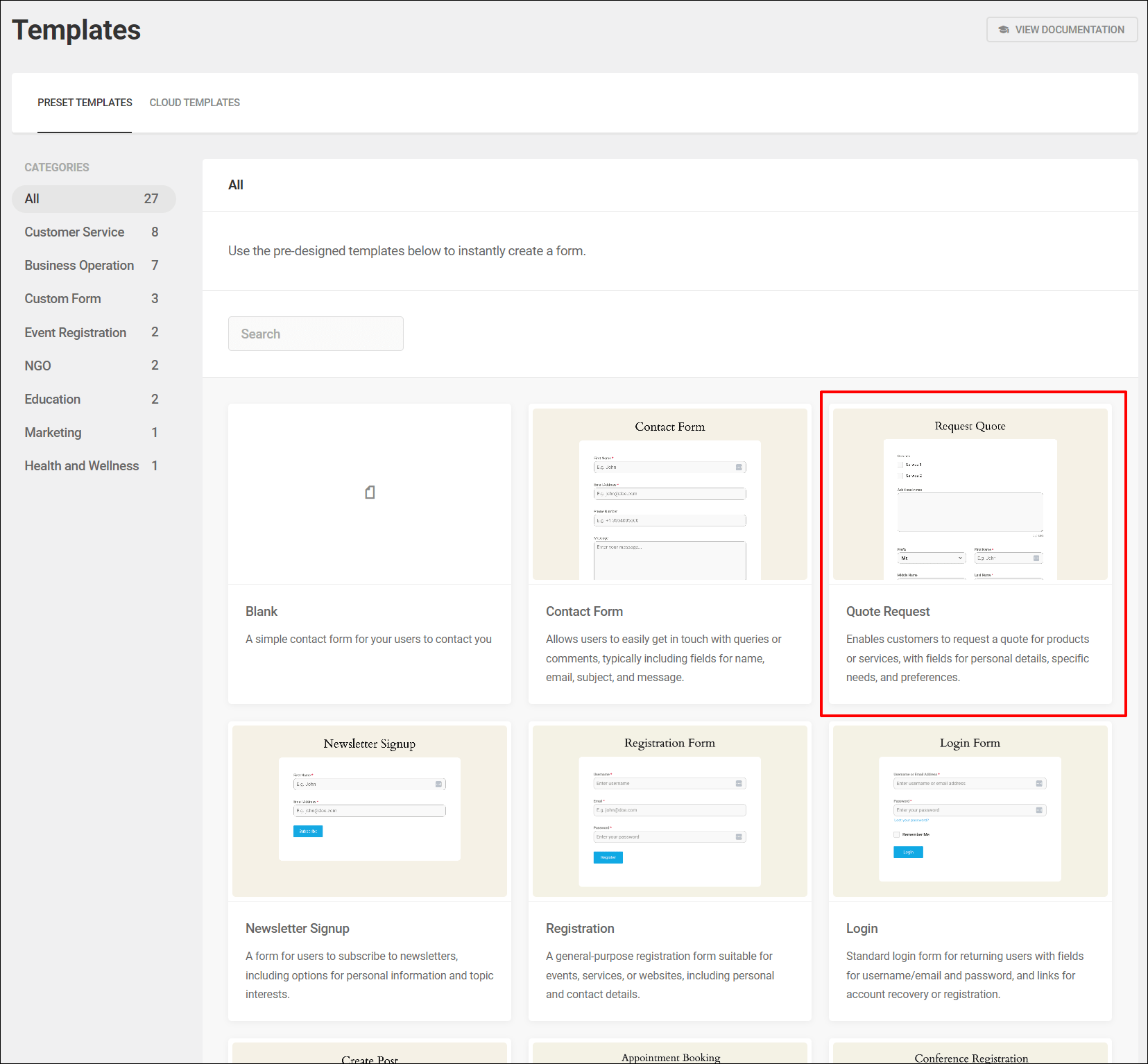 Create Forms Instantly with New Forminator Preset & Cloud Templates