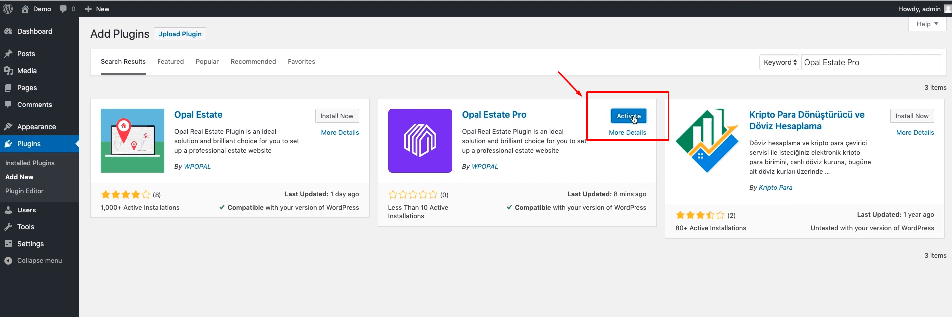 How to install Opal Estate Pro plugin Tutorials