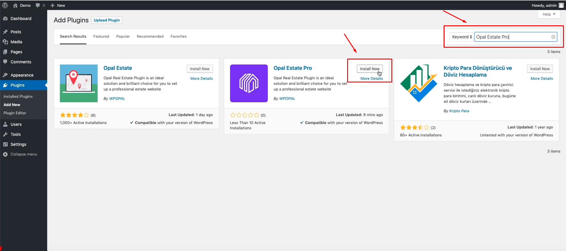 How to install Opal Estate Pro plugin Tutorials