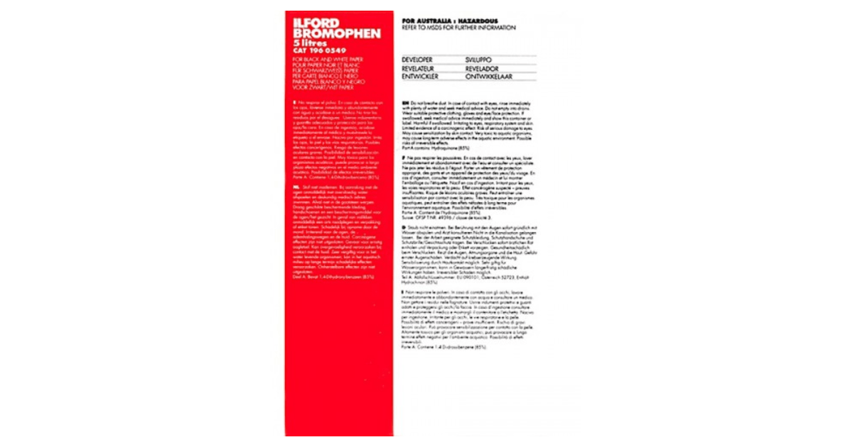 ILFORD BROMOPHEN DEVELOPER 5L Wellington Photographic Supplies