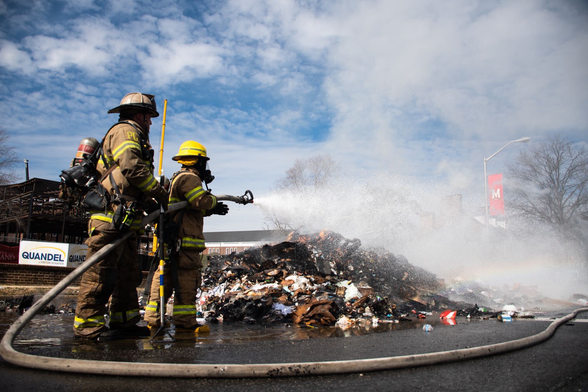 Burning pile of trash extinguished near Fraternity Row