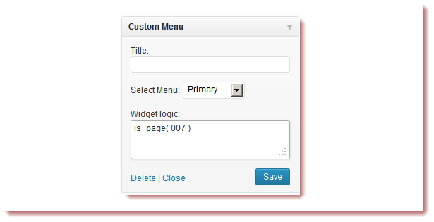 Display Widgets Using Conditional Tags