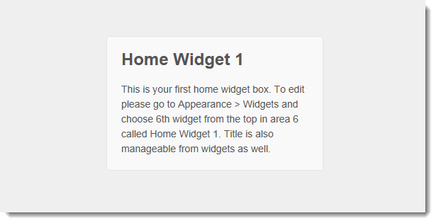 Adding New Widgets To Your Home.php File