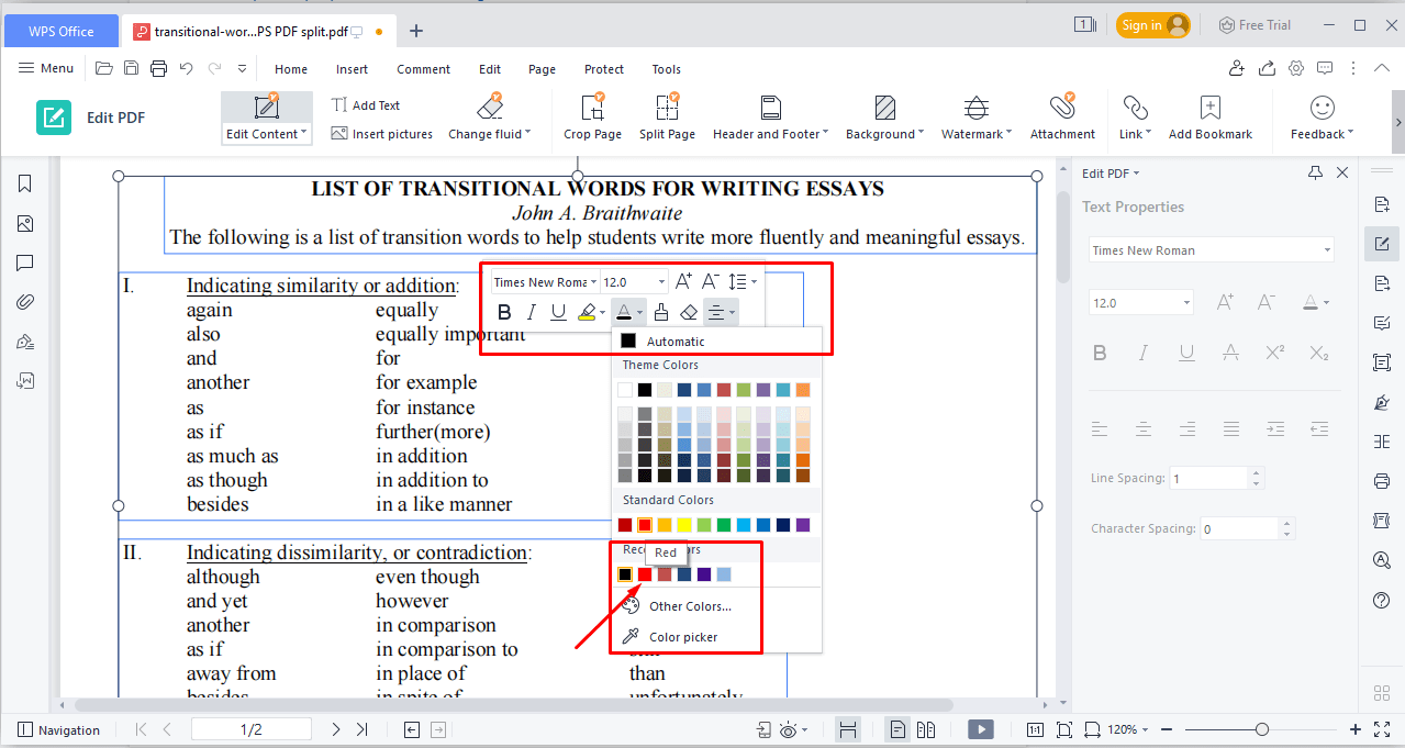 How to Change Font Color in PDF WPS PDF Blog