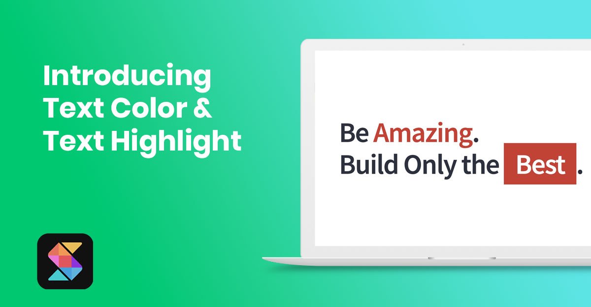 Text Color and Text Highlight Stackable