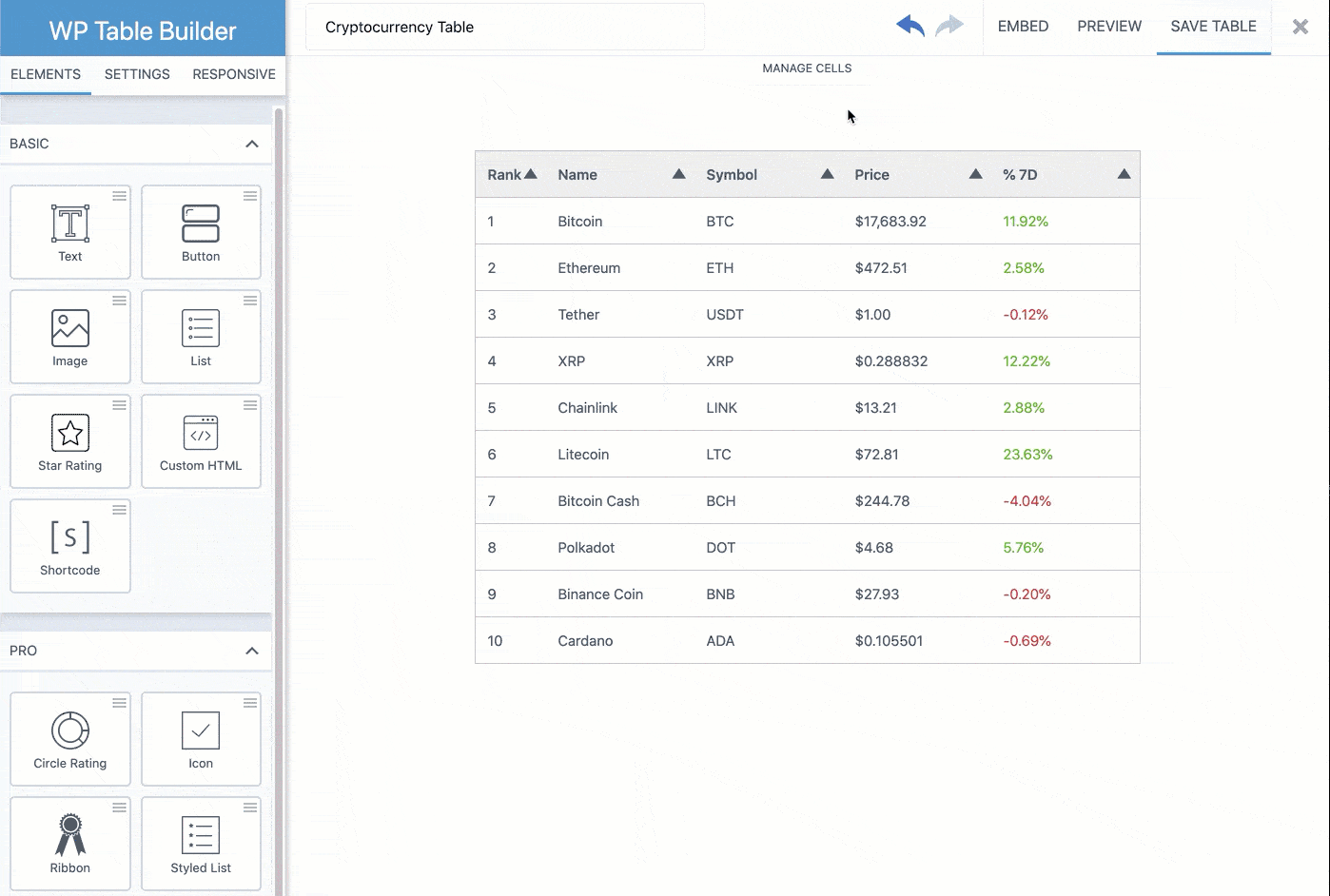 How To Reorder Row/Column WP Table Builder