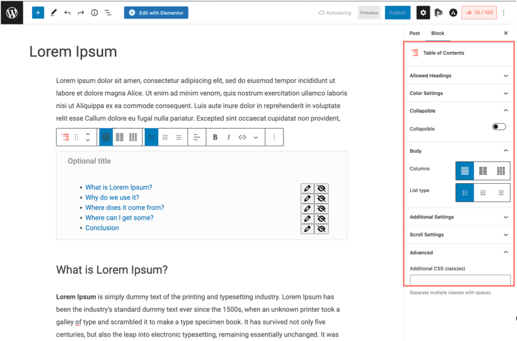 How to Add Table of Contents In WordPress (With/out A Plugin)