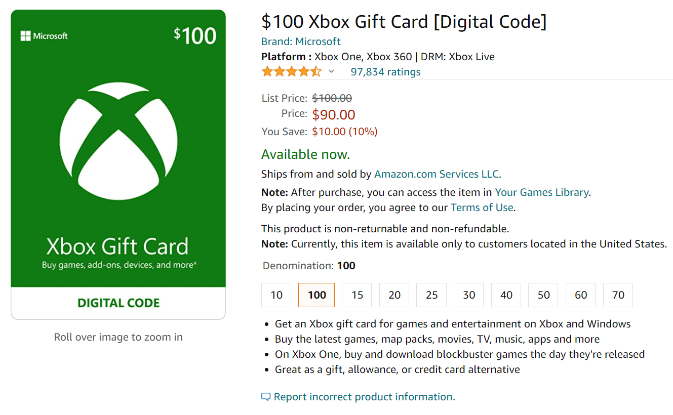 【セール】米Amazon、Xboxギフトカードを10％引きで販売中！ WPTeq