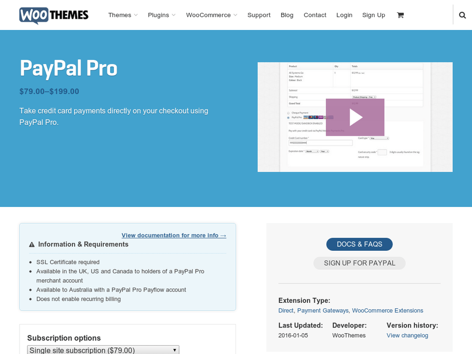 PayPal Pro (Classic and PayFlow Editions) Gateway