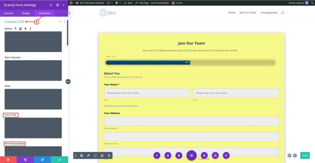 Custom CSS Styles For Gravity Form Elements In Divi Theme WP Tools