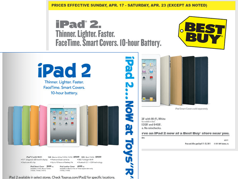 Best Buy, Toys “R” Us Stock Up On iPad 2s Beginning Today