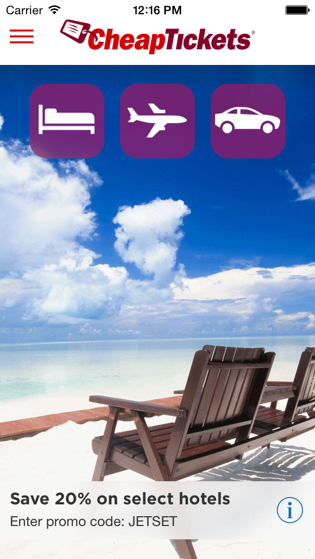 Fly, Sleep And Ride For Less With The New CheapTickets App For iOS