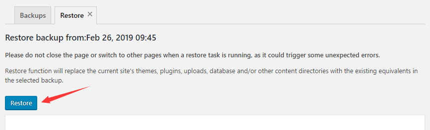 Get Started Restore Your Site from a Backup