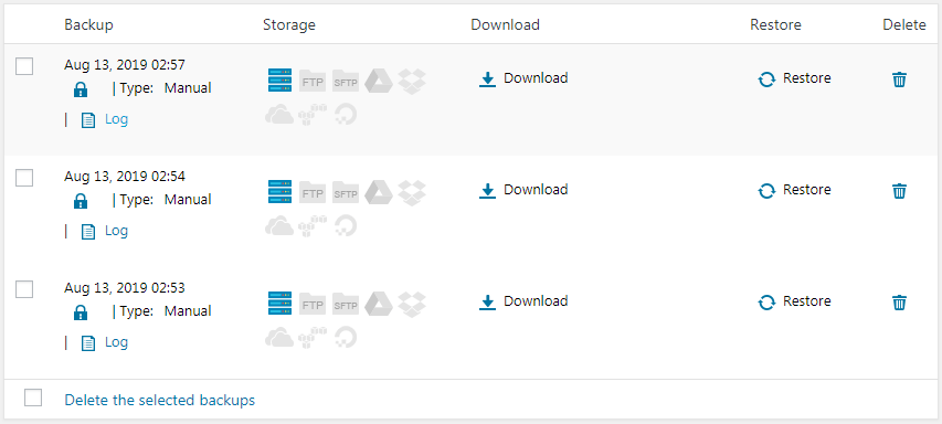 Get Started Create a Manual Backup WPvivid Plugins