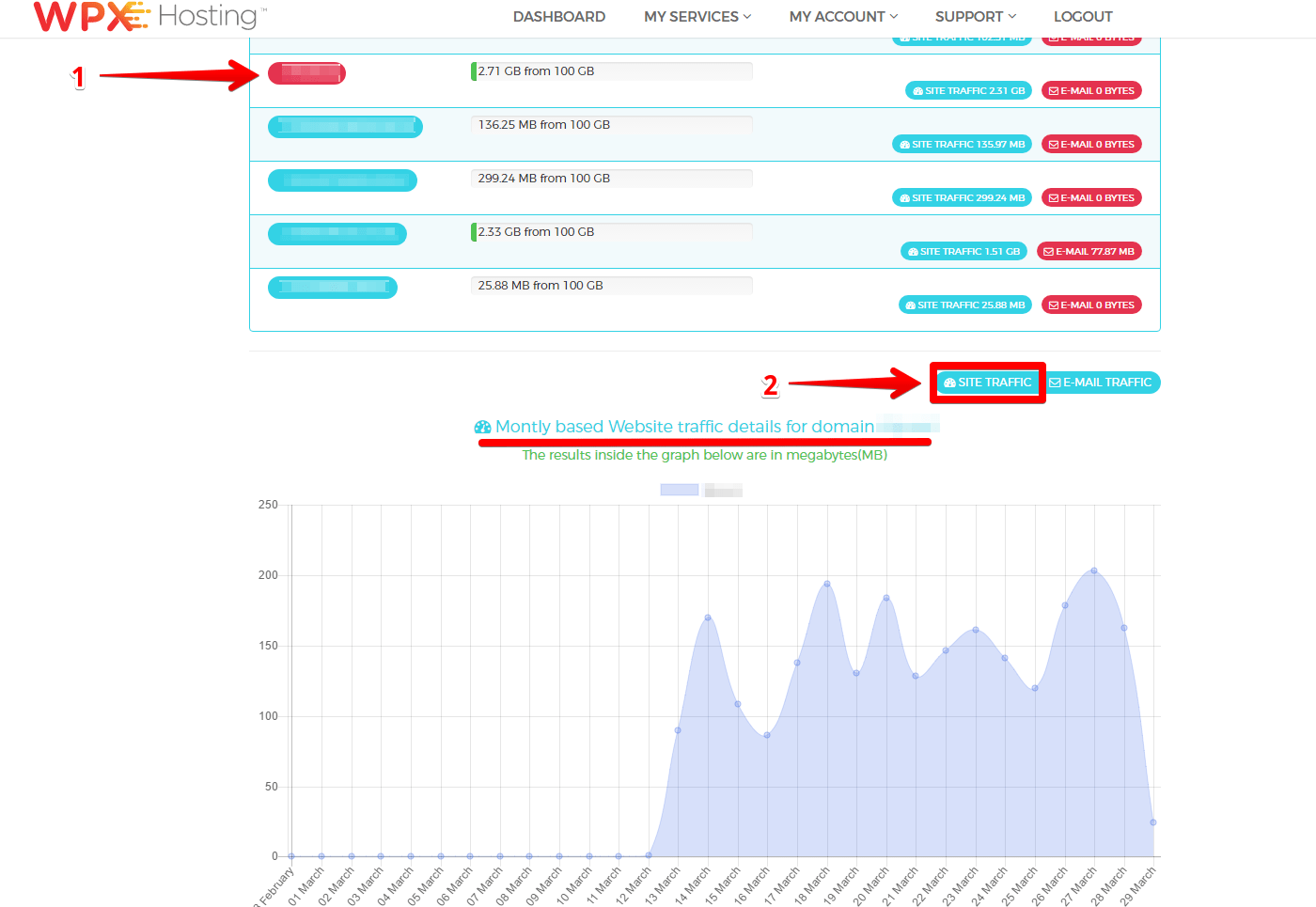 How to View Bandwidth, Traffic, and Mail usage for each